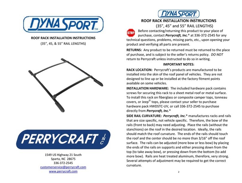 Perrycraft DynaSport Roof Rack installation instructions