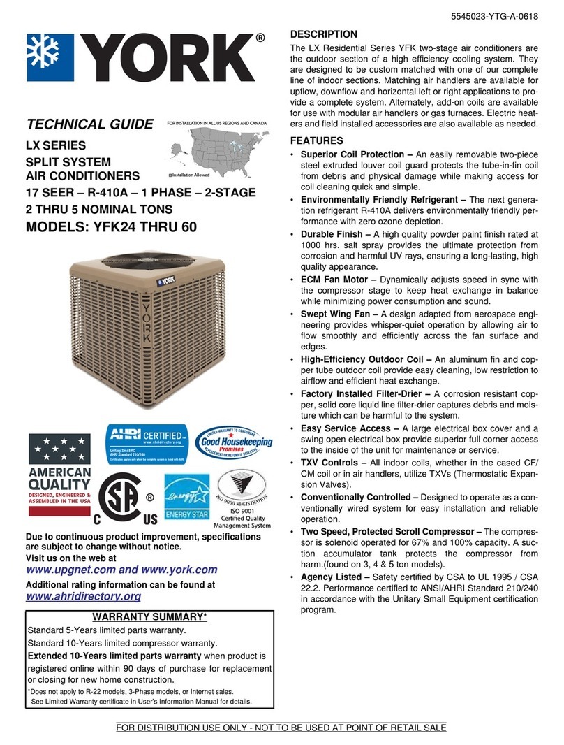 York LX series Quick start guide
