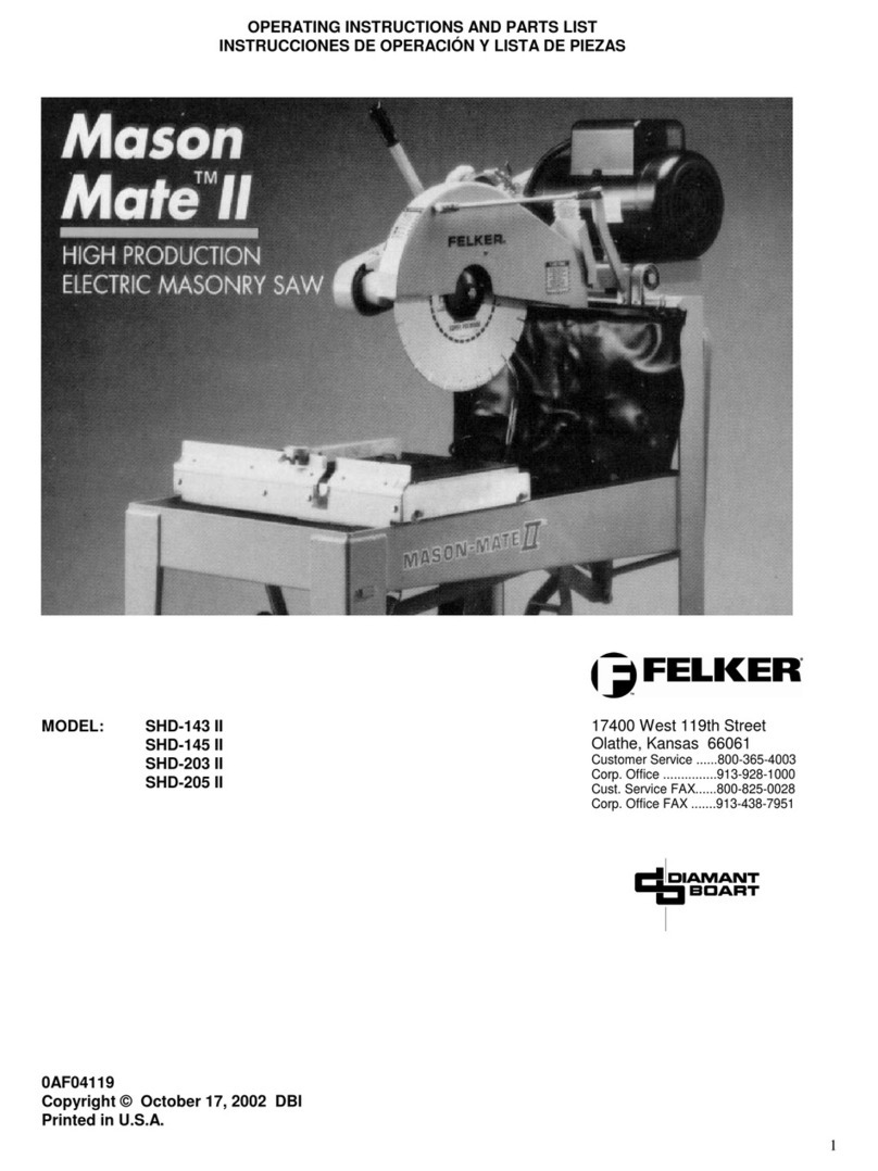 Felker Mason Mate II Operating instructions and parts list
