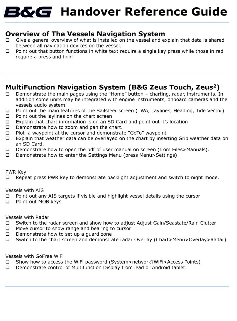 B&G Zeus Touch Handover Reference Guide