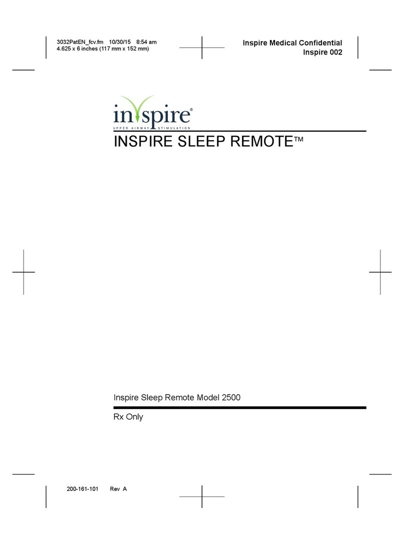 Inspire Medical Systems, Inc. Sleep Remote 2500 manual