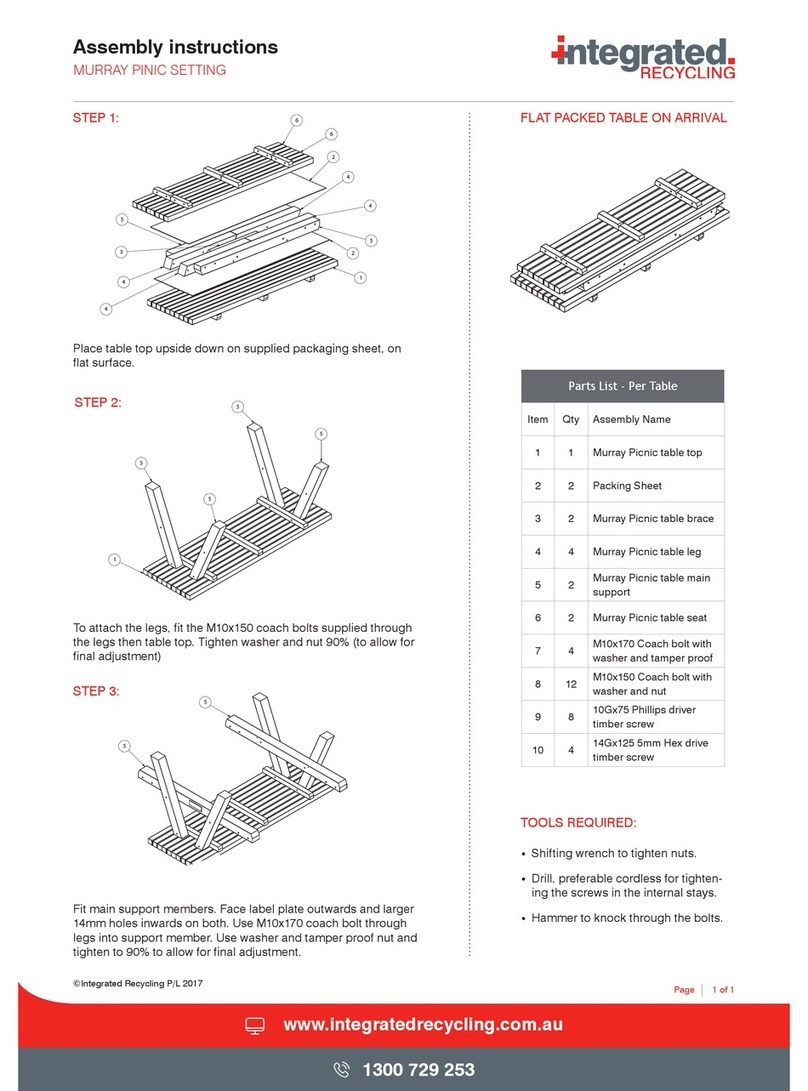 Integrated Recycling Murray pinic setting Assembly instructions