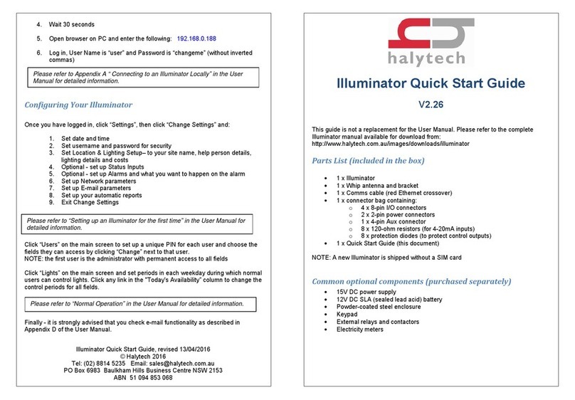 Halytech Illuminator quick start guide