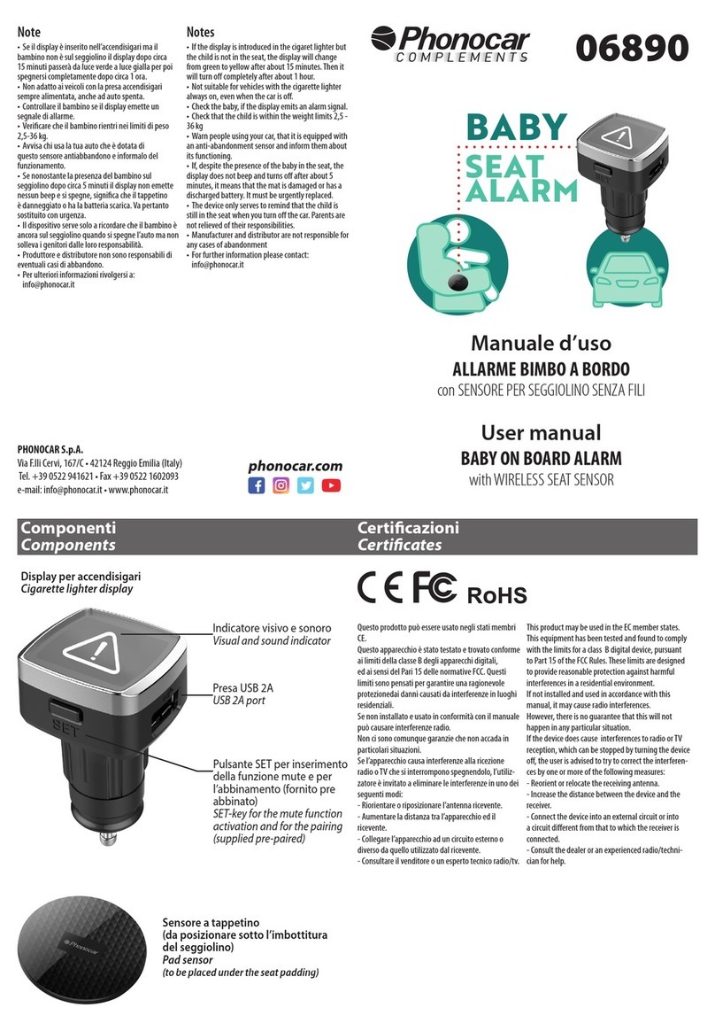 Phonocar 06890 user manual
