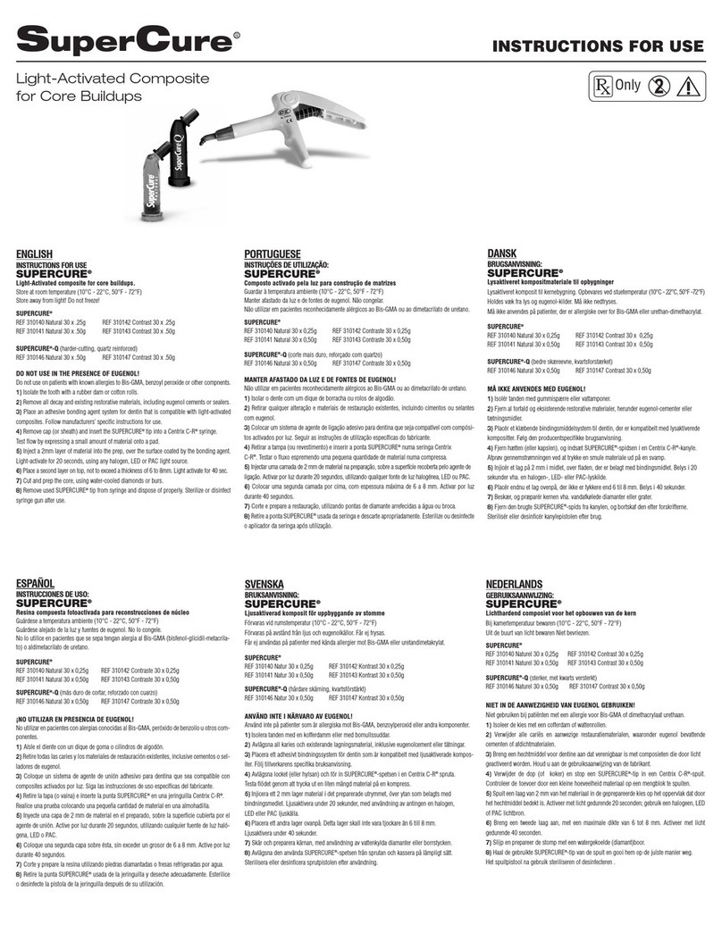 Centrix SuperCure Instructions for use