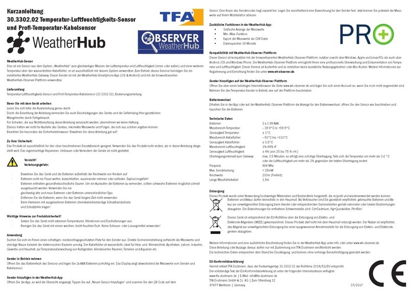 TFA WeatherHub Short instruction manual TFA WeatherHub Short instruction manual