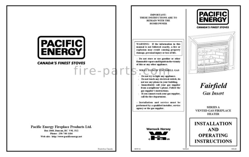 Pacific energy Series A operating instructions