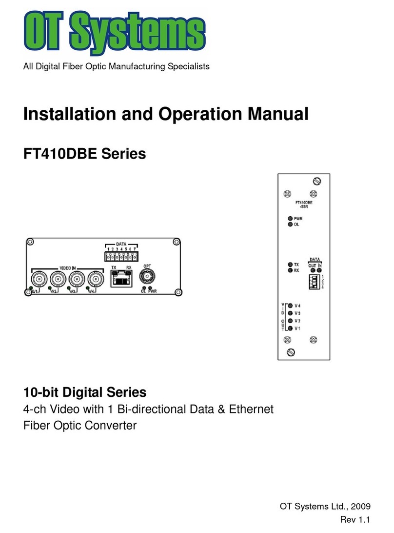 OT Systems FT410DBE Series Installation and operation