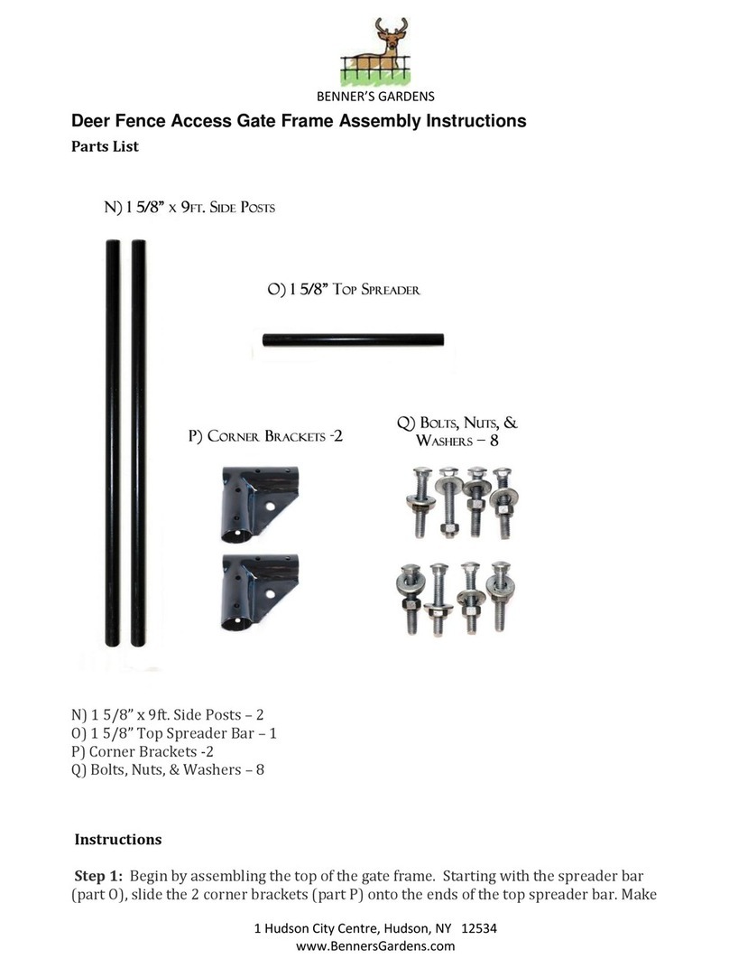 BENNER’S GARDENS Deer Fence Access Gate Frame Assembly instructions