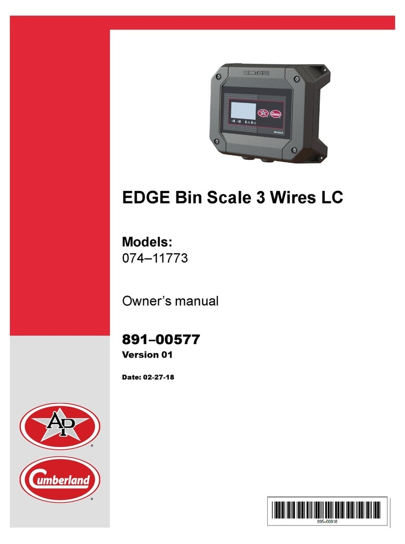 Cumberland EDGE Bin Scale 3 Wires LC owner's manual
