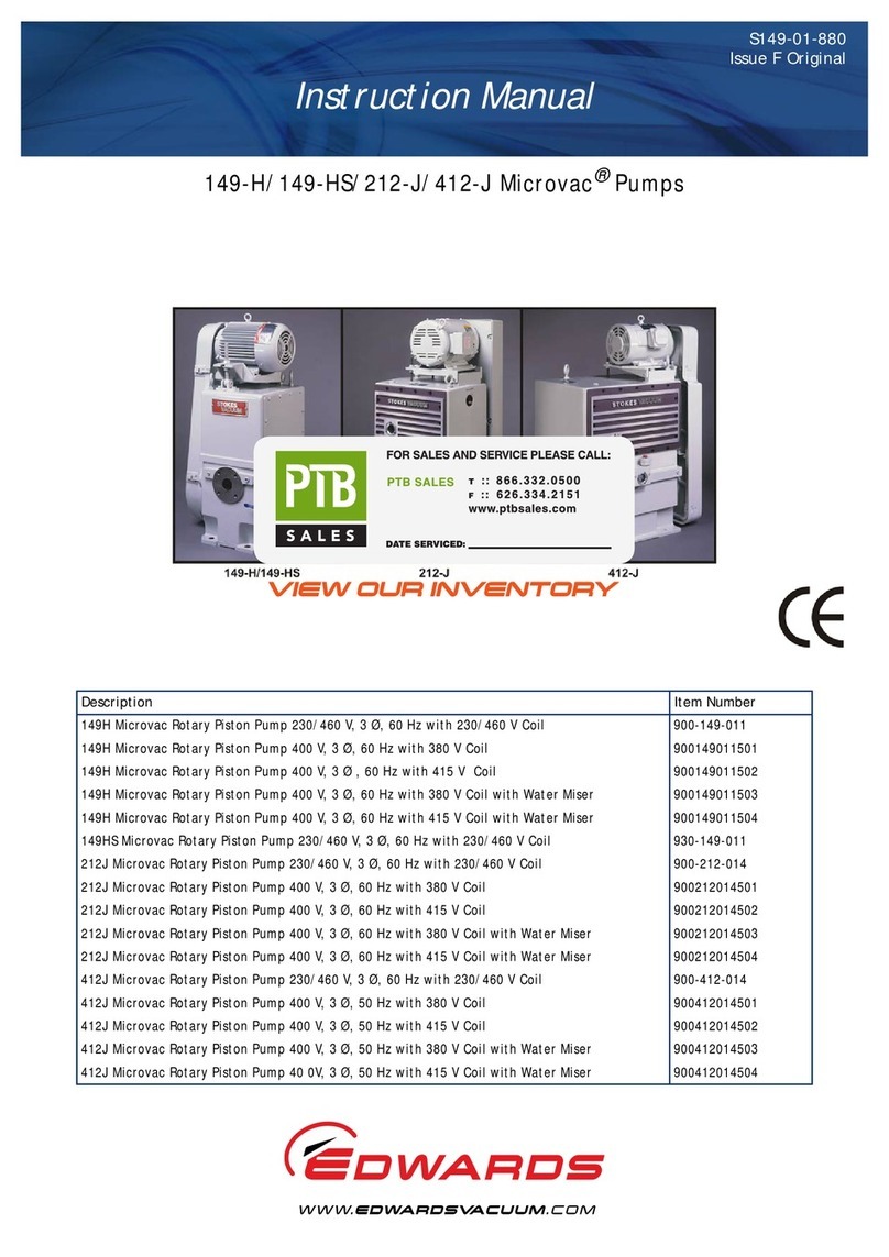 Edwards Microvac 149-HS User manual