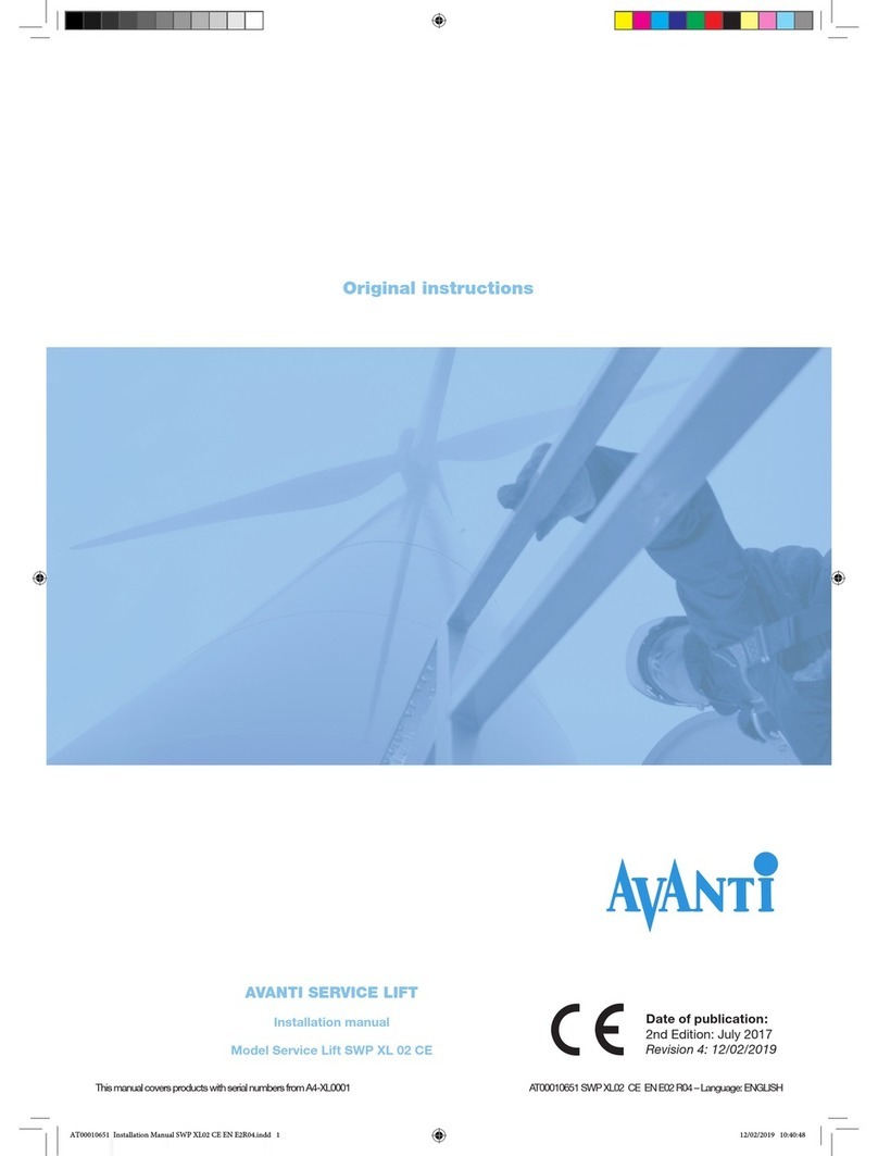 Avanti SWP XL 02 CE installation manual
