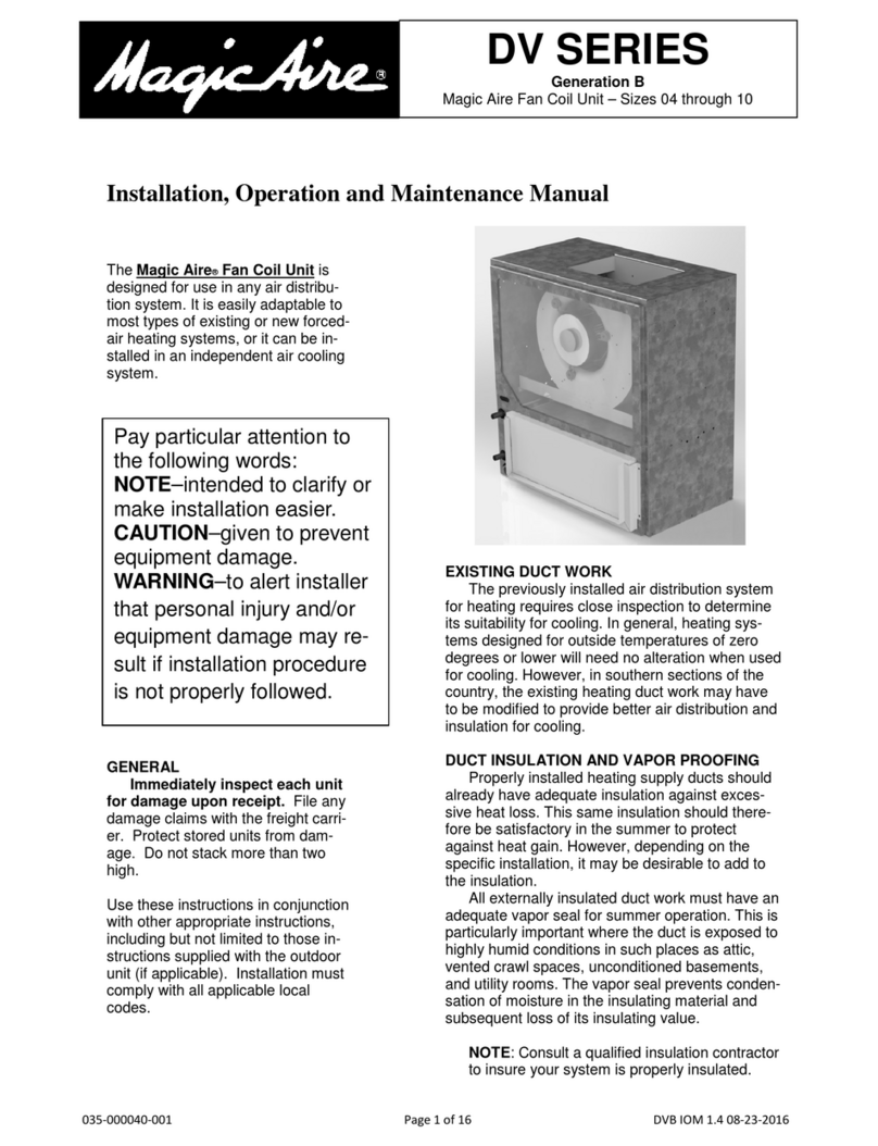 Magic Aire DV SERIES Installation, operation and maintenance manual Magic Aire DV SERIES Installation, operation and maintenance manual