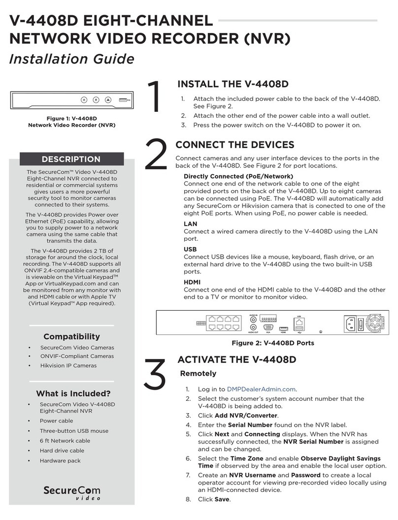 DMP Electronics SecureCom V-4408D User manual