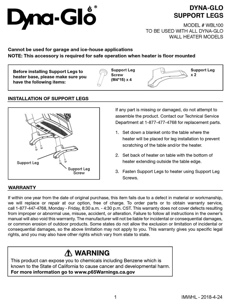 Dyna-Glo WBL100 User manual