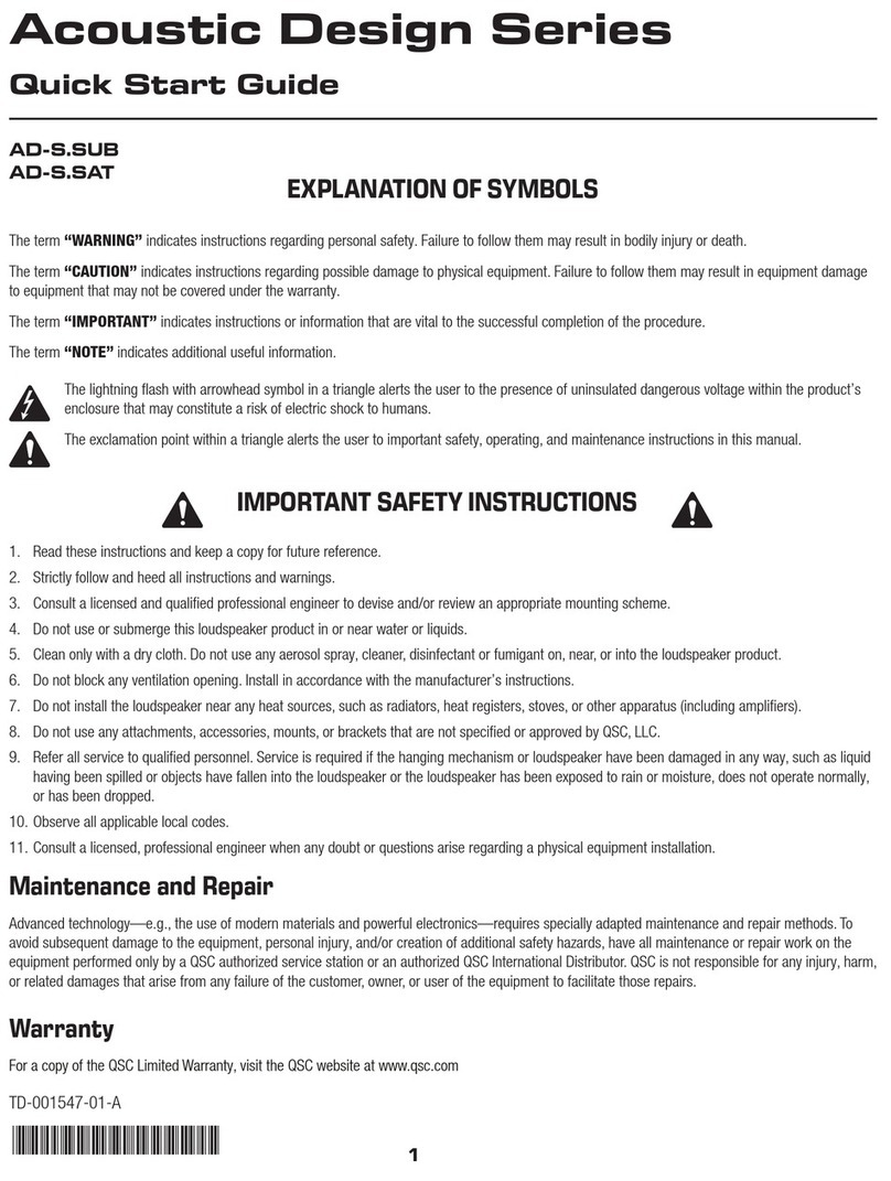 QSC Acoustic Design Series User manual