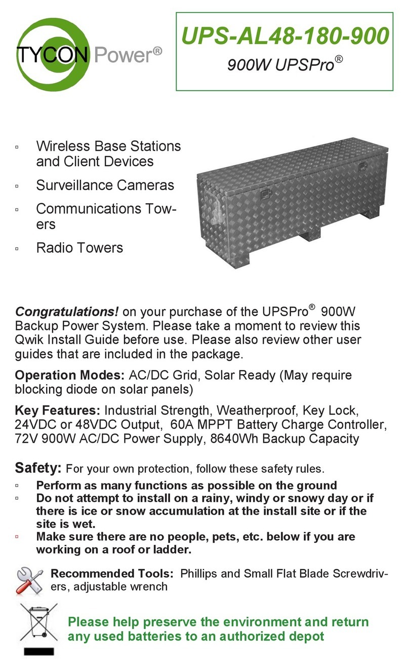 Tycon Power Systems UPS-AL48-180-900 Quick install guide Tycon Power Systems UPS-AL48-180-900 Quick install guide