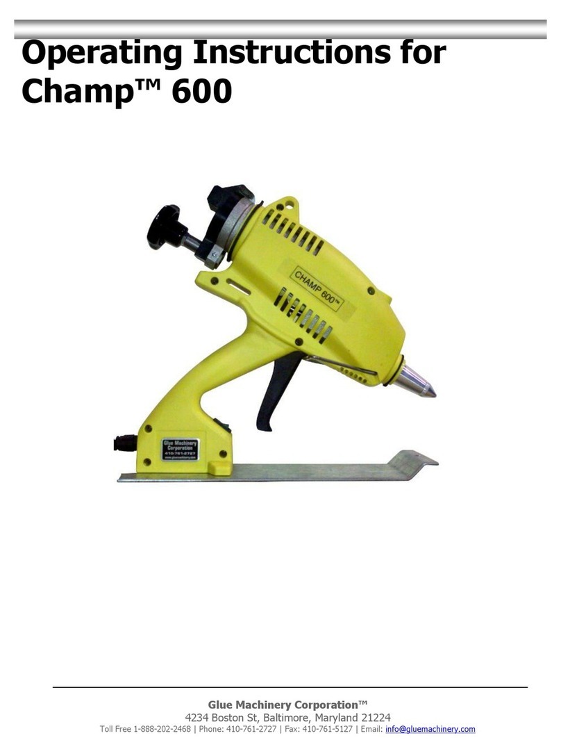 Glue Machinery Champ 600 operating instructions Glue Machinery Champ 600 operating instructions