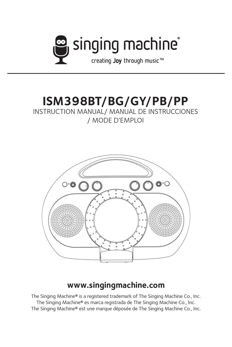 The Singing Machine ISM398BT User manual