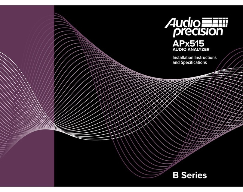Audio Precision B Series Installation Instructions and Specifications