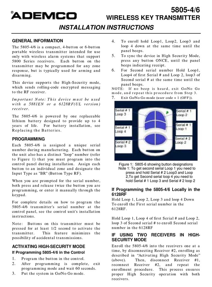 ADEMCO 5805-4 User manual
