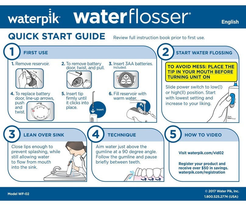 Waterpik Water Flosser WF-02 User manual Waterpik Water Flosser WF-02 User manual