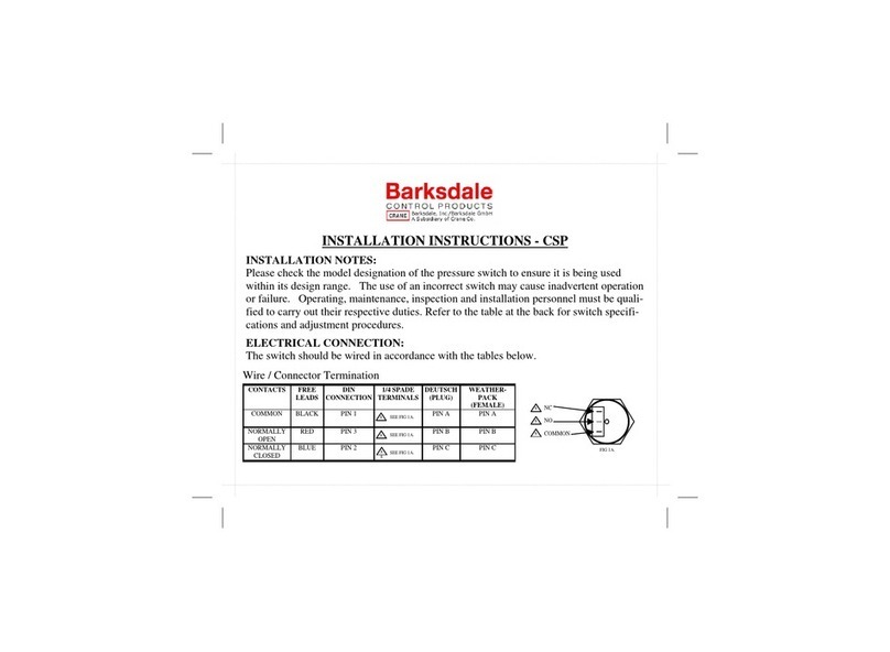 Barksdale CSP Installation instructions manual