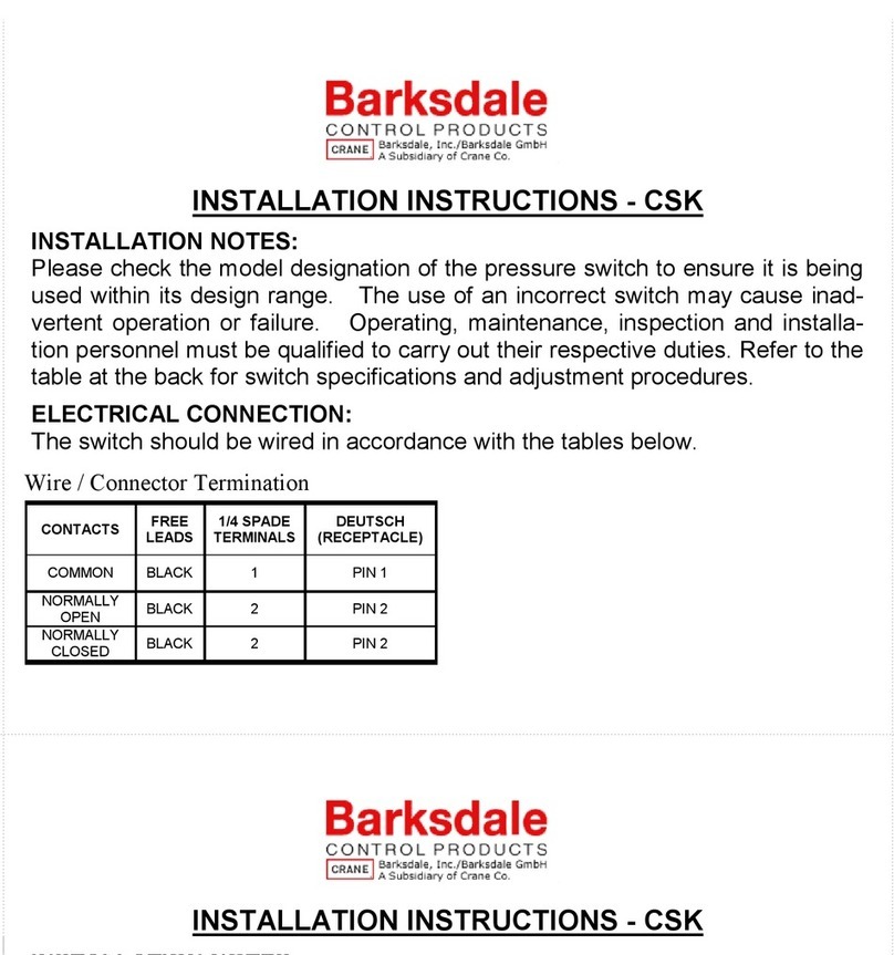Barksdale CSK Installation instructions manual