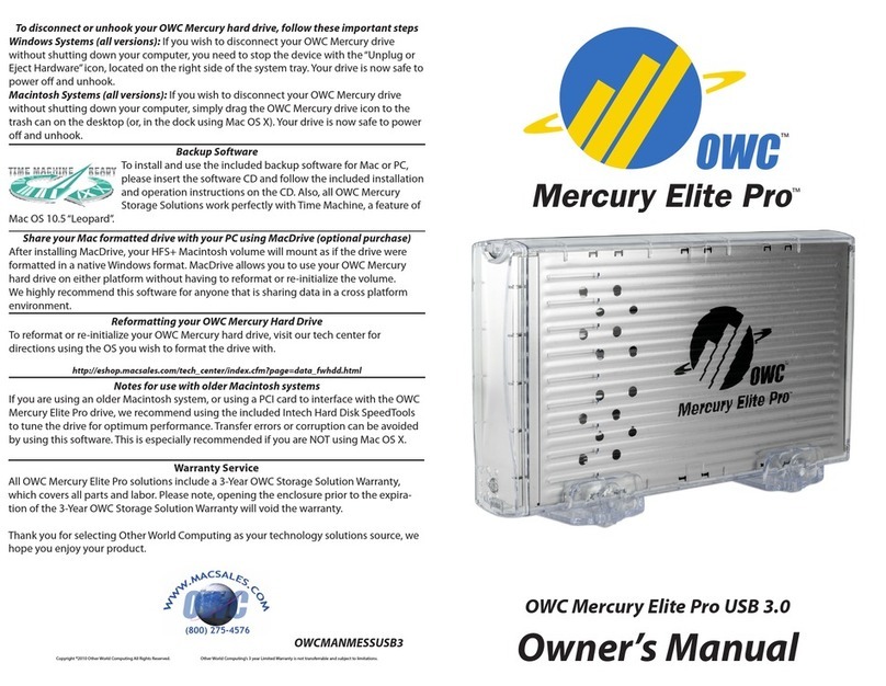 OWC Mercury Elite Pro Dual User manual