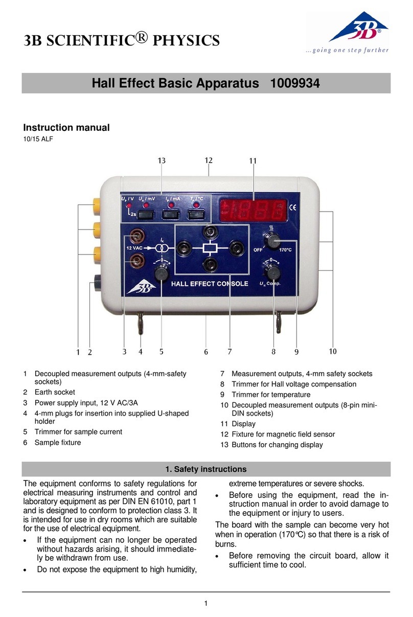 3B SCIENTIFIC Hall Effect Basic Apparatus instruction manual
