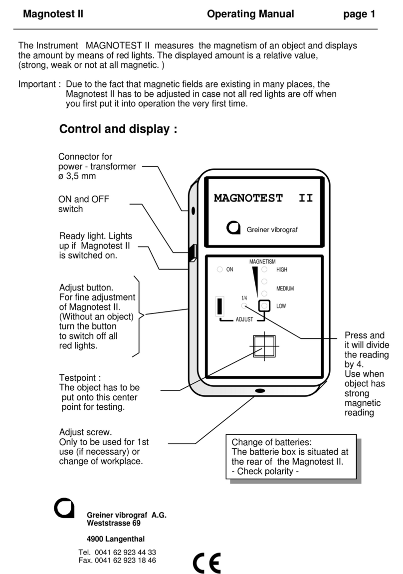 Greiner Vibrograf Magnotest II User manual