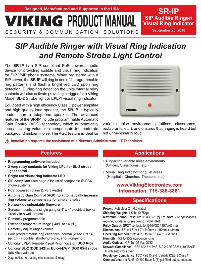 Viking Electronics SR-IP Setup, installation, operation & programming manual Viking Electronics SR-IP Setup, installation, operation & programming manual