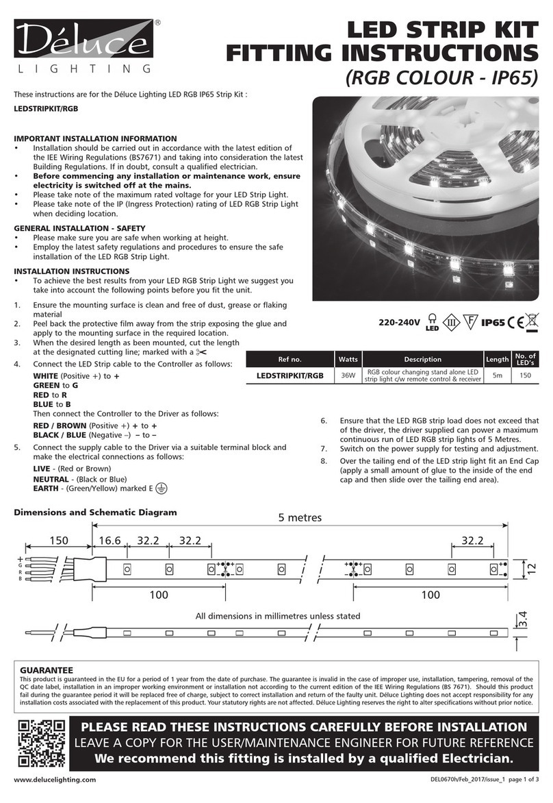 Deluce Lighting LED RGB IP65 Strip Kit Fitting instructions