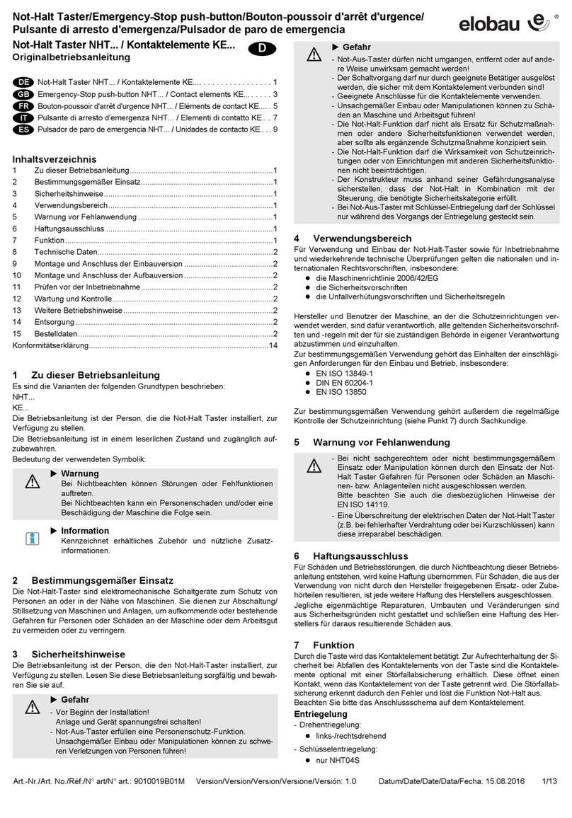 elobau NHT01D operating instructions