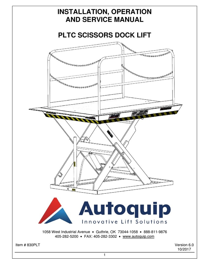 Autoquip PLTC-6050 Installation, operation and service manual