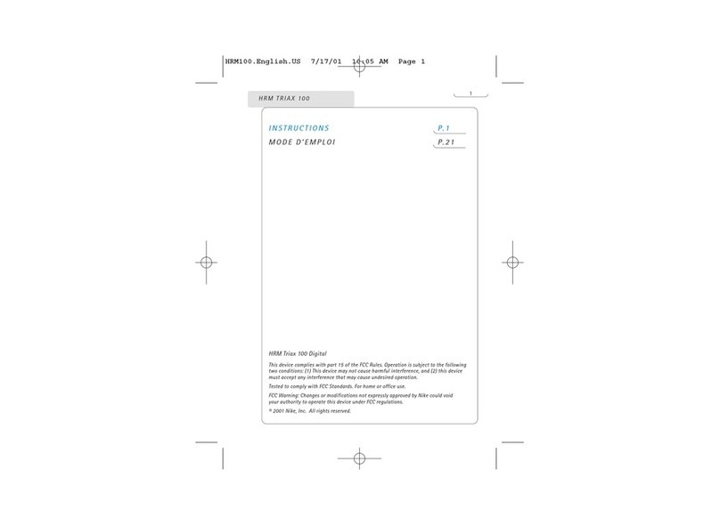 Nike HRM TRIAX 100 User manual