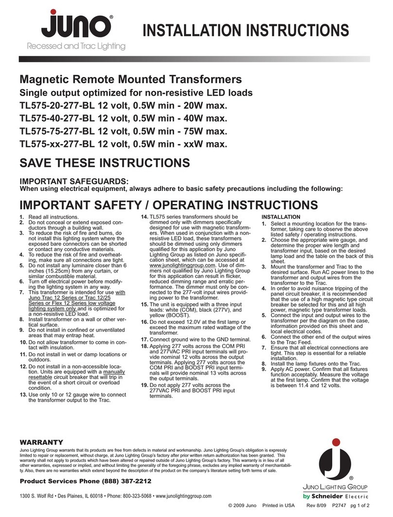 JUNO TL575-xx-277-BL Series installation instructions