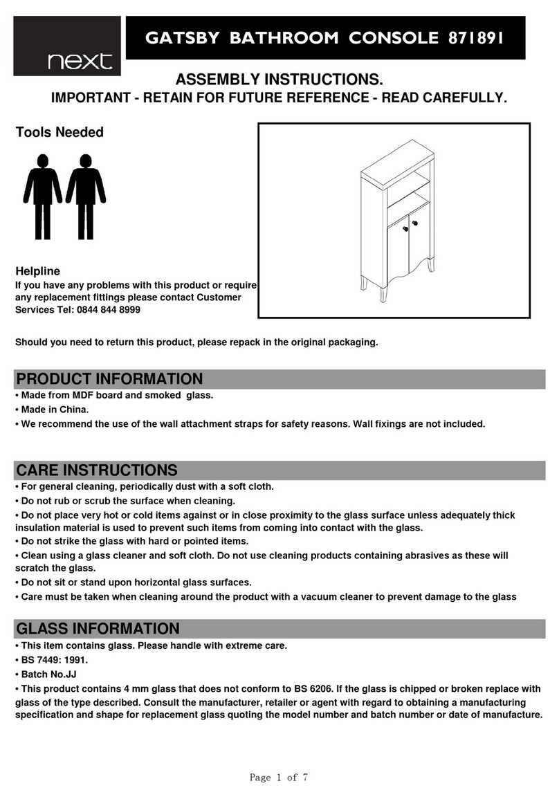Next GATSBY BATHROOM CONSOLE User manual