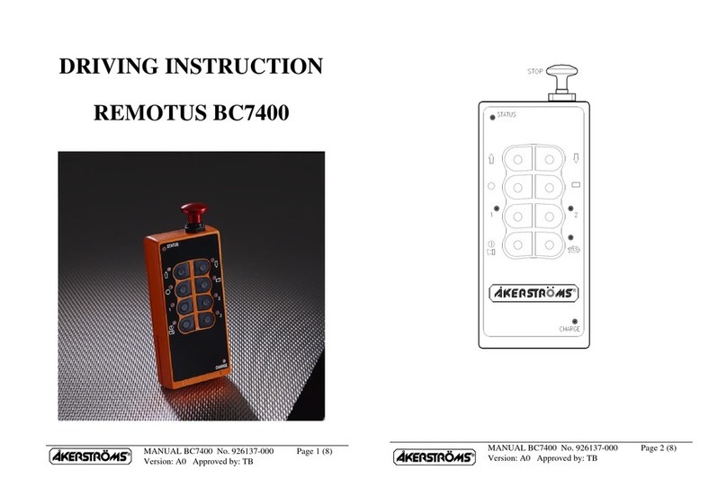 Akerstroms REMOTUS BC7400 DRIVING INSTRUCTION Akerstroms REMOTUS BC7400 DRIVING INSTRUCTION