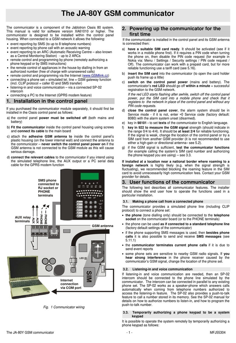 jablotron JA-80Y User manual