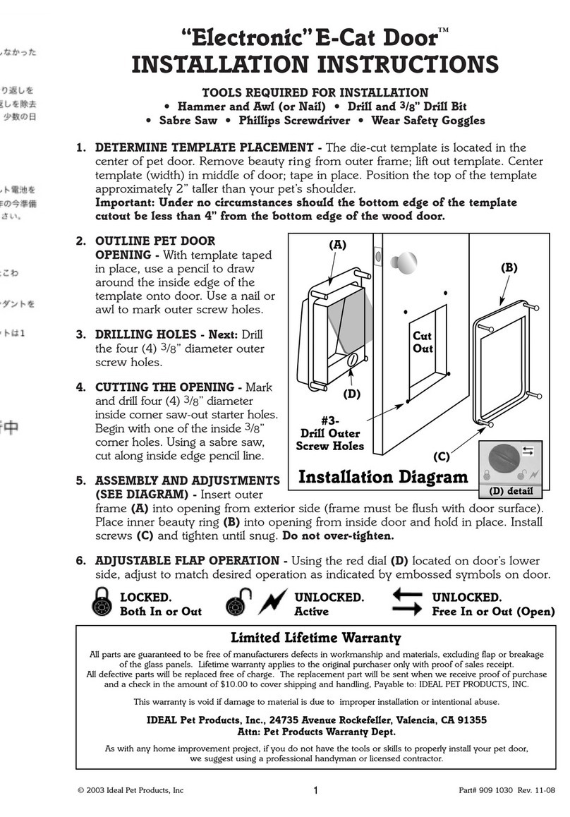 Ideal Pet Products E-Cat Door installation instructions