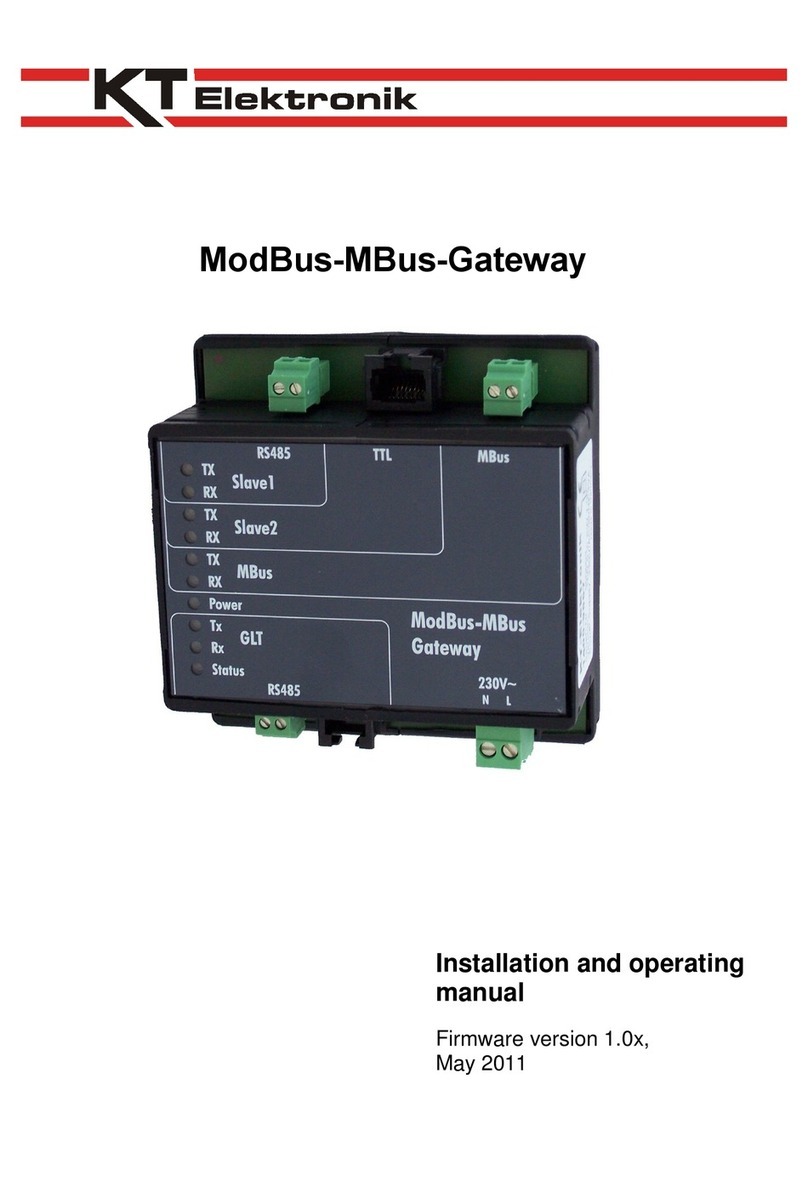 KT-Elektronik ModBus-MBus-Gateway Installation and operating manual KT-Elektronik ModBus-MBus-Gateway Installation and operating manual