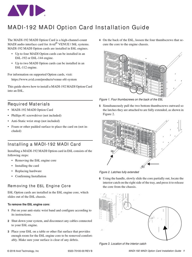 Avid Technology MADI-192 MADI installation guide