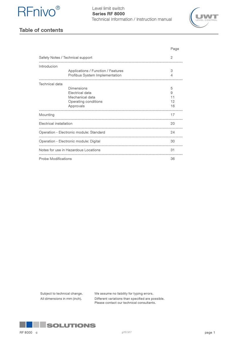 UWT RFnivo RF 8000 Series Technical Information/Instruction manual UWT RFnivo RF 8000 Series Technical Information/Instruction manual