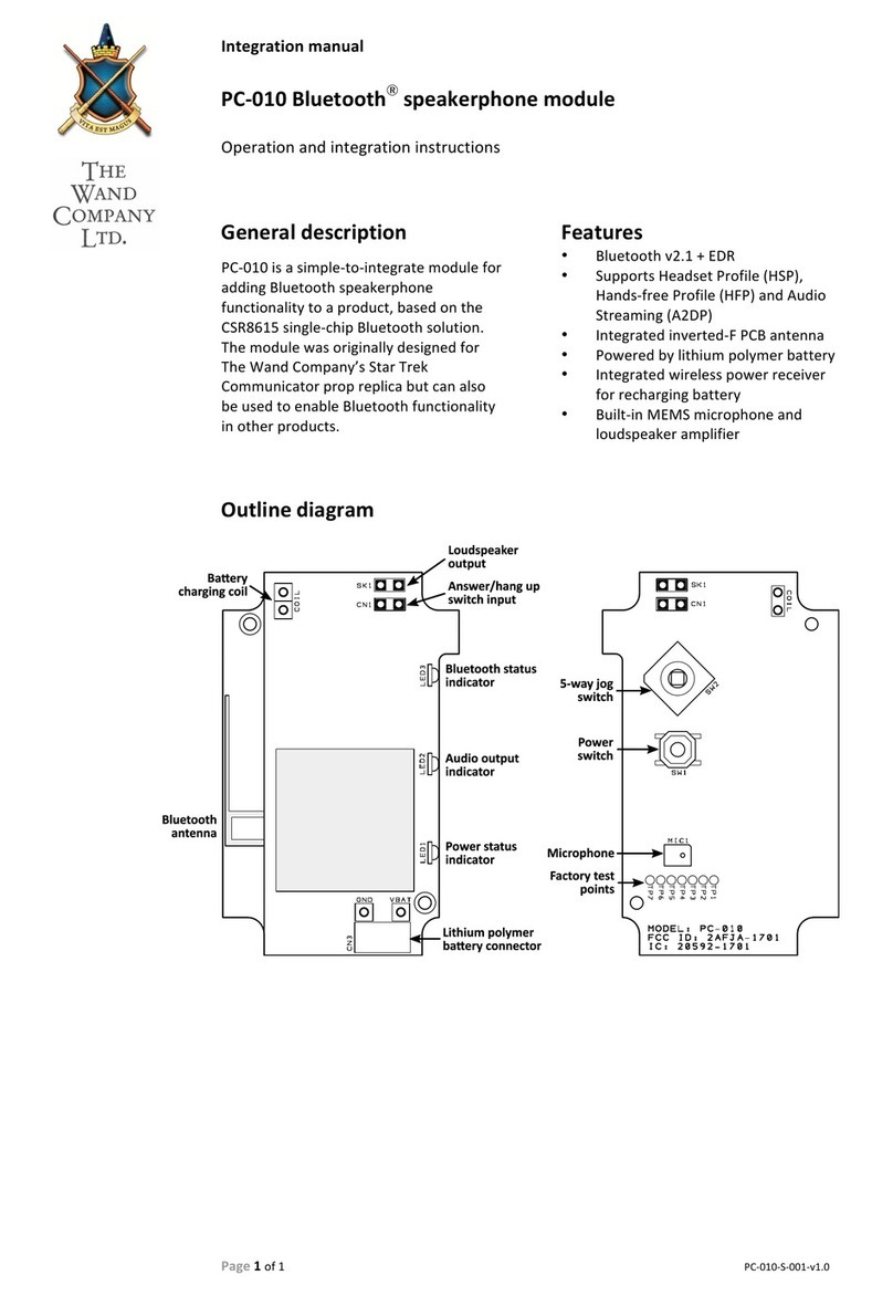 The Wand Company PC-010 Operation and integration instructions