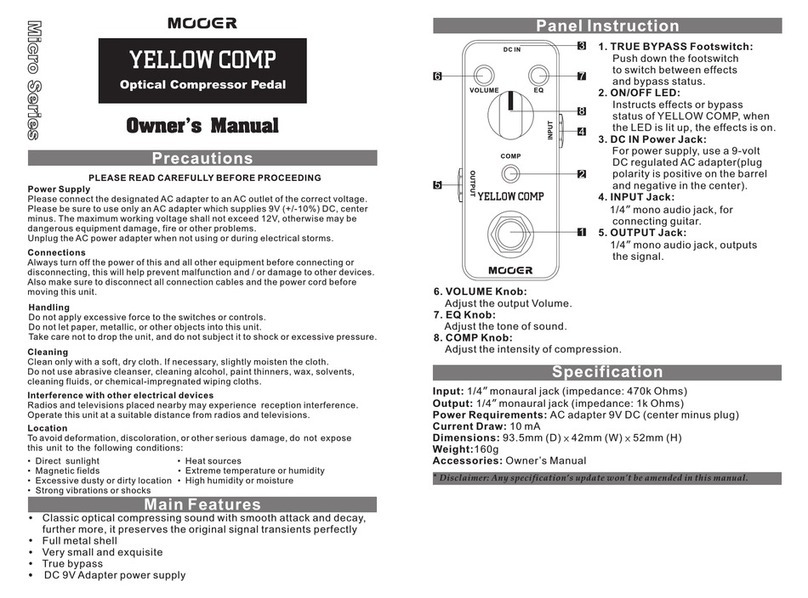 Mooer Micro Series owner's manual