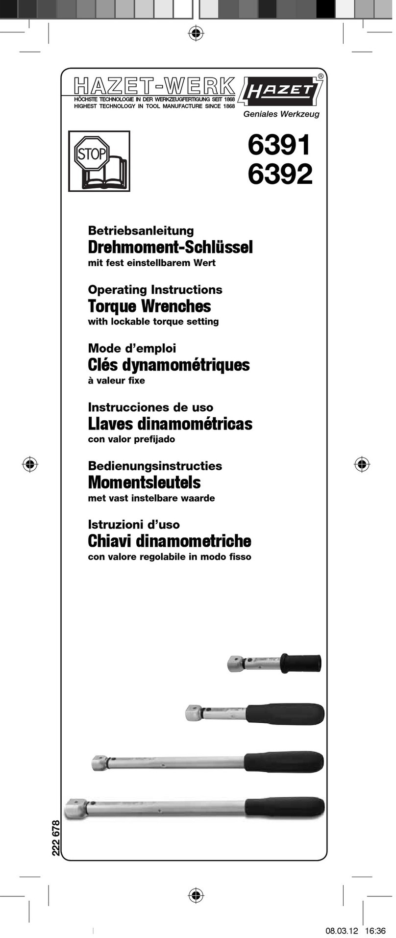 HAZET-WERK 6391 operating instructions