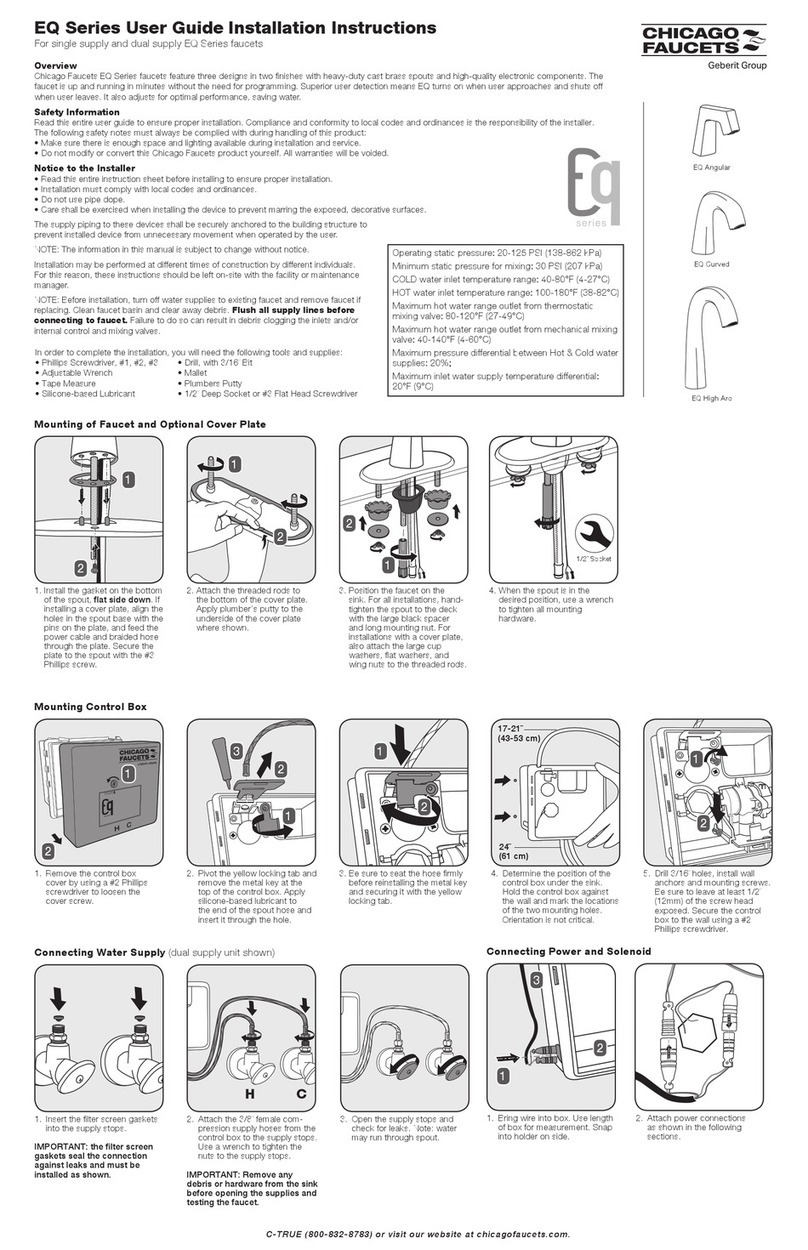 Chicago Faucets EQ Series User's guide & installation instructions
