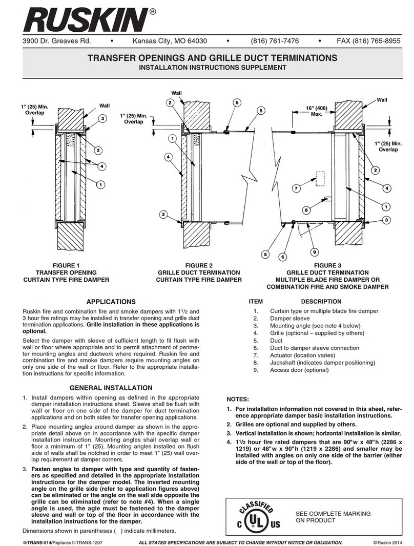 Ruskin GRILLE DUCT TERMINATION User manual