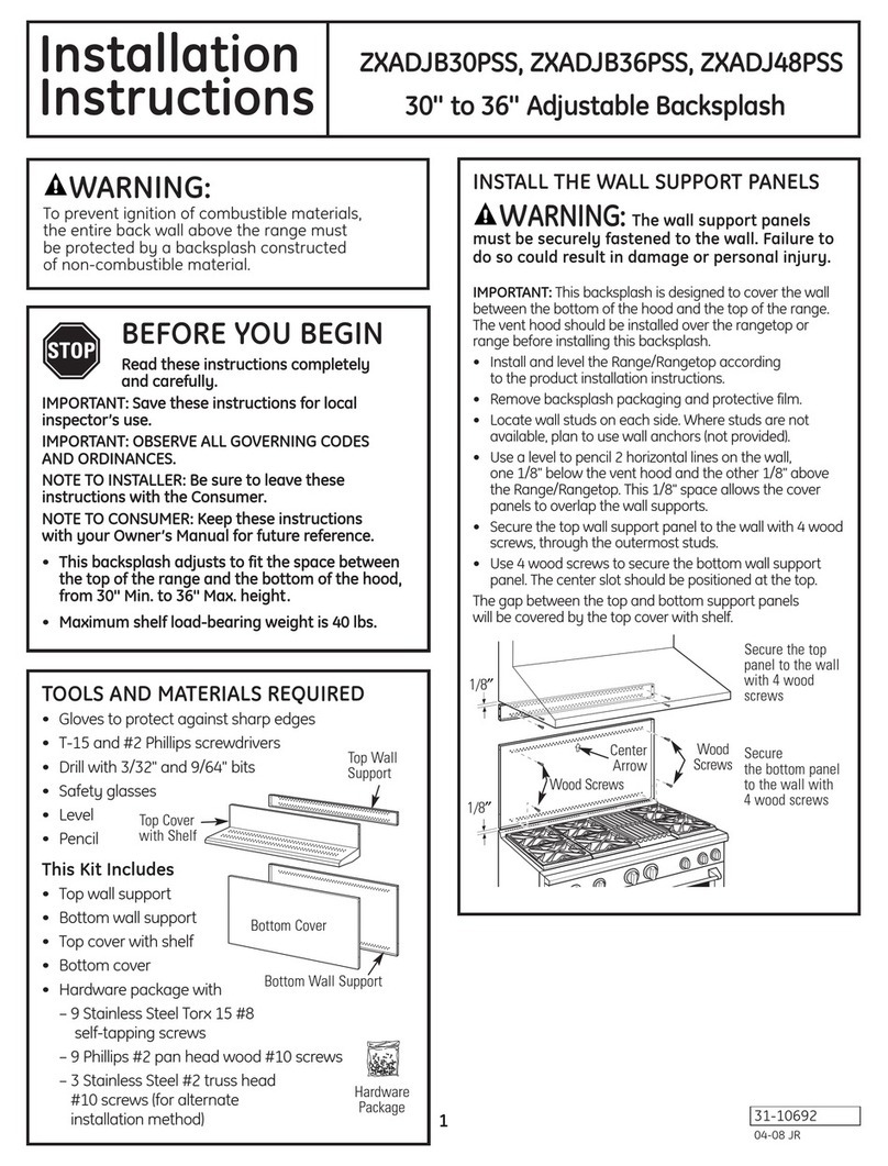 GE Monogram ZXADJB36PSS User manual